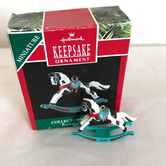 Hallmark Miniature Ornament Keepsake 1990 Rocking Horse 3rd in Series - Picture 1 of 7